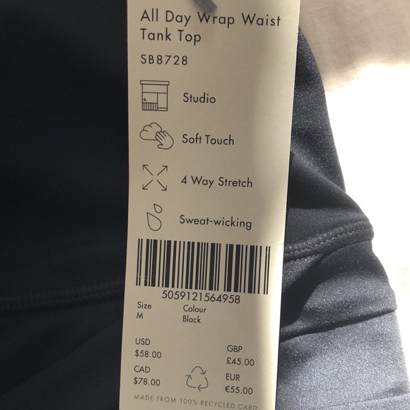#600🆕[M] Sweaty Betty-All day wrap waist tank top - Picture 8 of 8